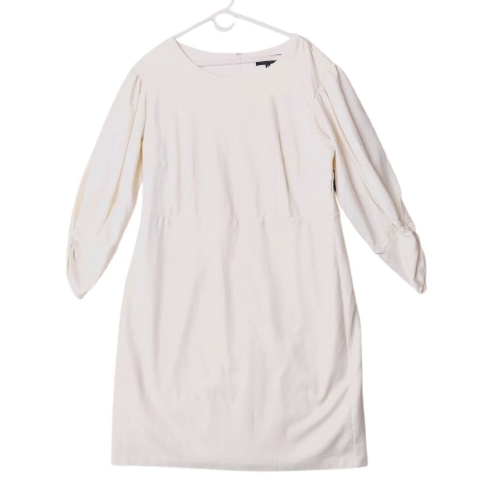Eloquii Ivory Mid Length 3/4 Sleeve Puff Sleeve Dress Women's Sz 20 NWT (Other)